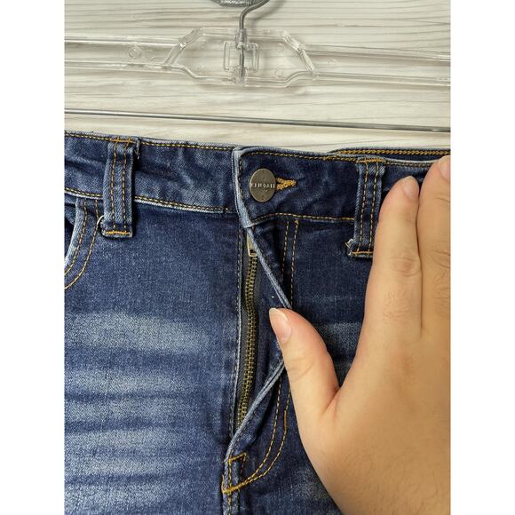 Kendall + Kylie Denim Shorts Womens 7/28 Dark Wash The Icon Cuffed Distressed - Picture 2 of 13